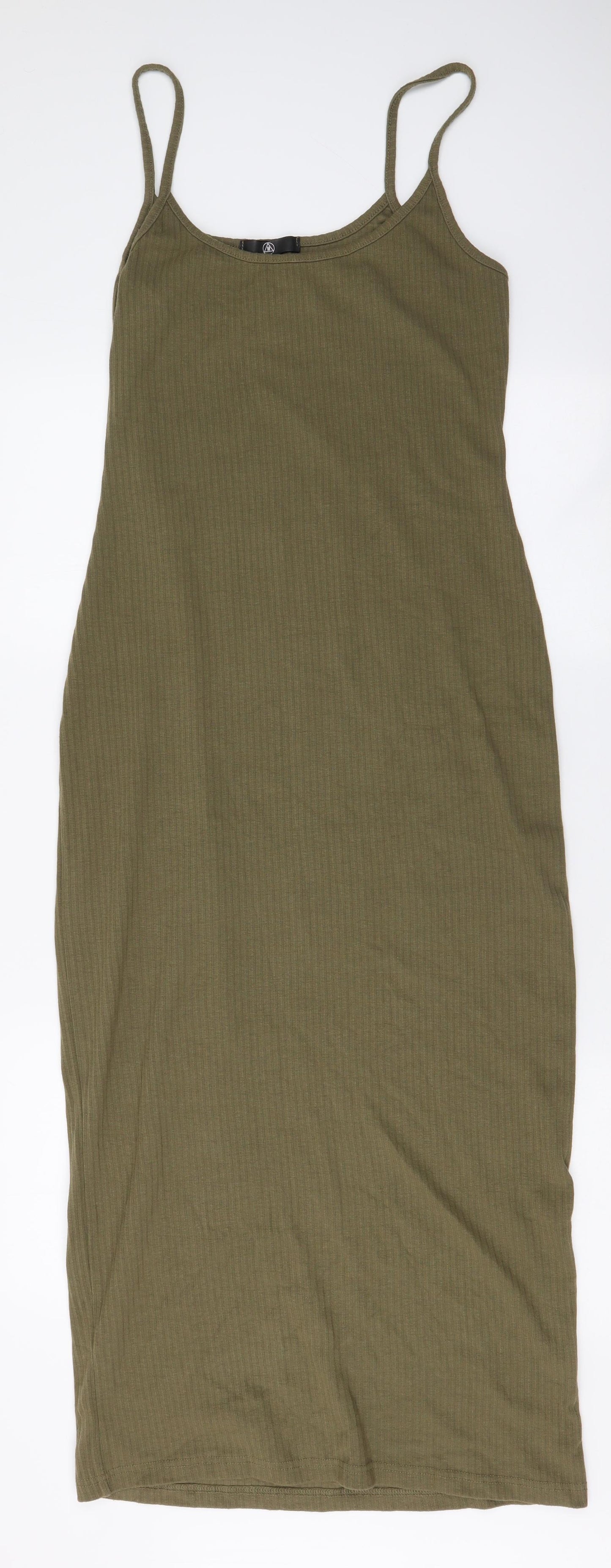 Missguided Womens Green  Cotton Maxi  Size 14  Round Neck Pullover