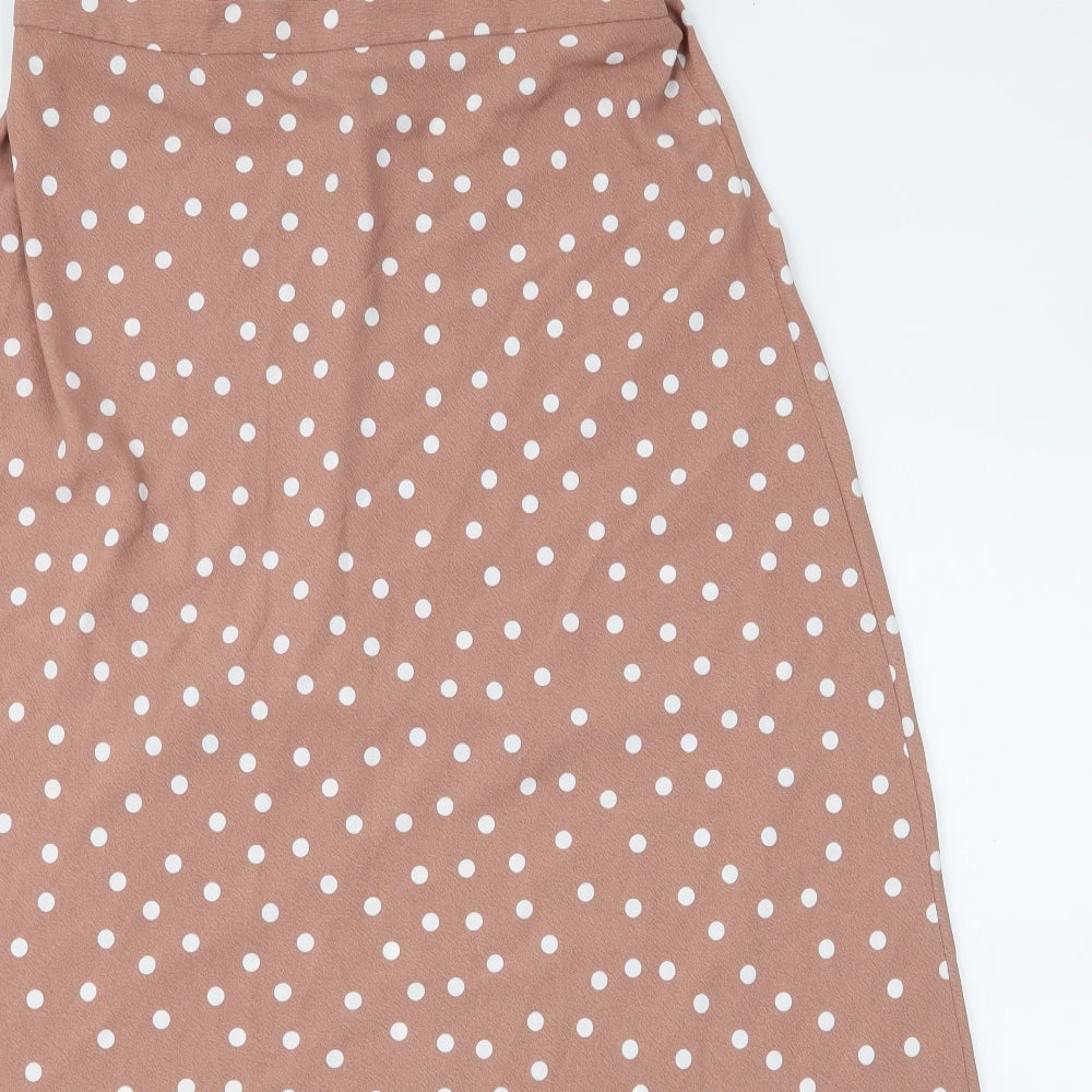 Primark Womens Brown Polka Dot Polyester Maxi Skirt Size 16