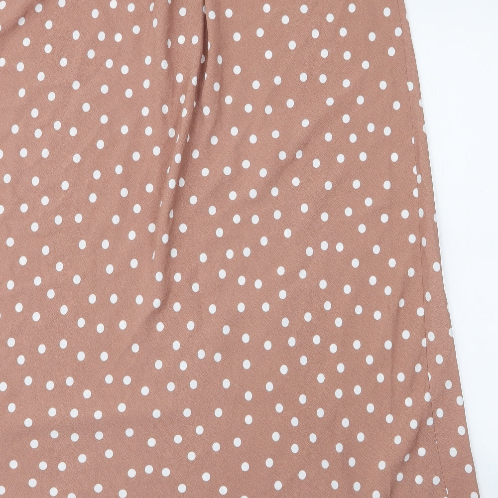 Primark Womens Brown Polka Dot Polyester Maxi Skirt Size 16