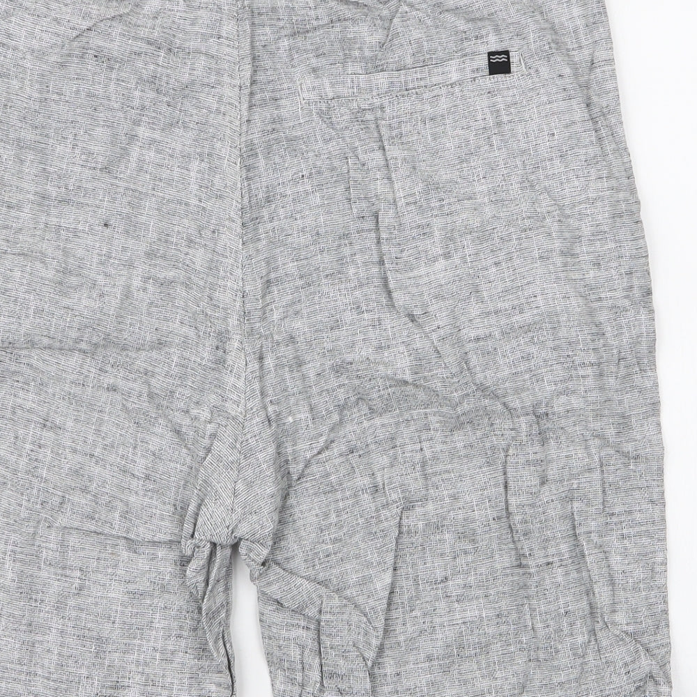 H&M Boys Grey  Linen Bermuda Shorts Size 14 Years  Regular Drawstring