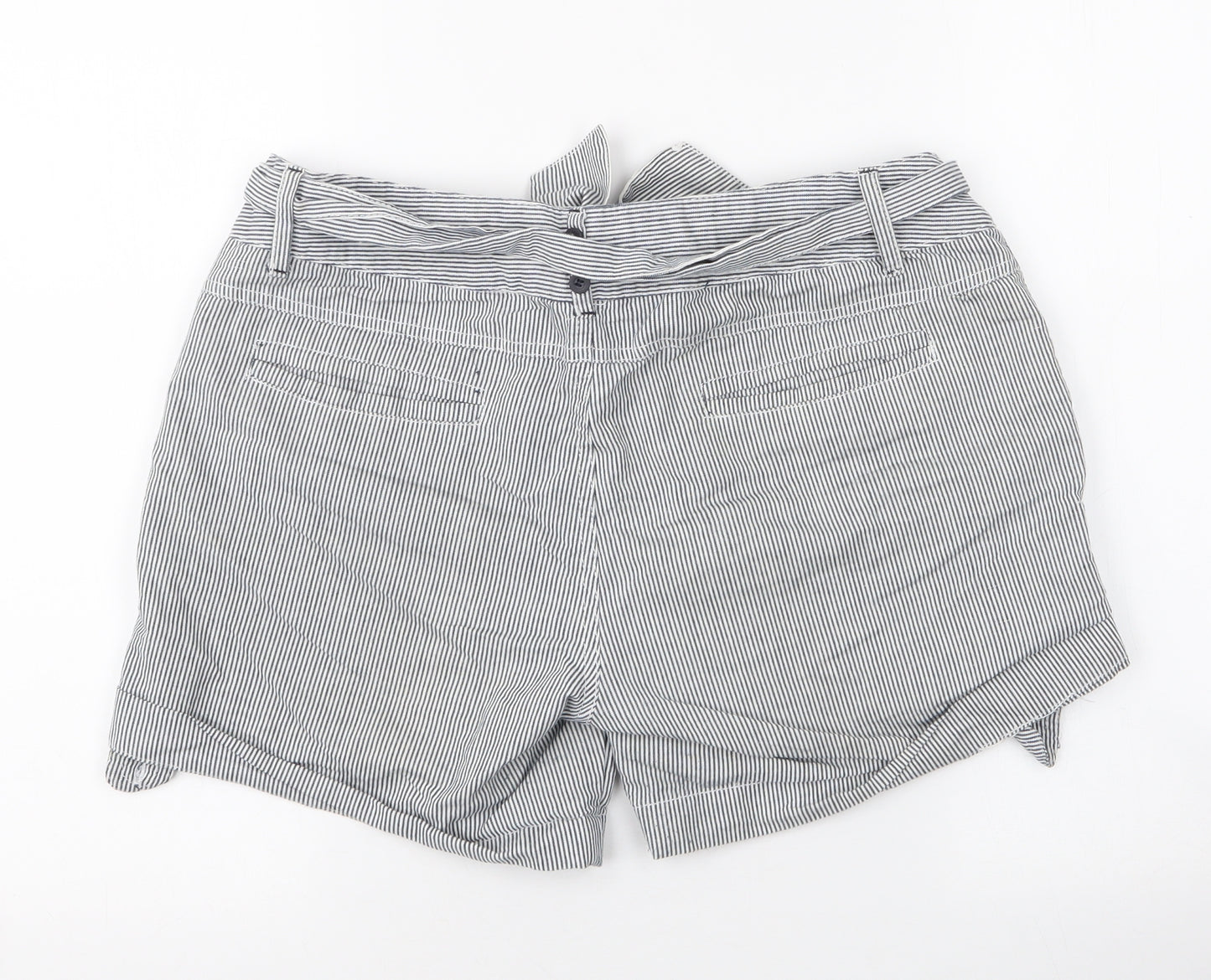 Denim & Co. Womens Grey  Cotton Bermuda Shorts Size 12  Regular Zip