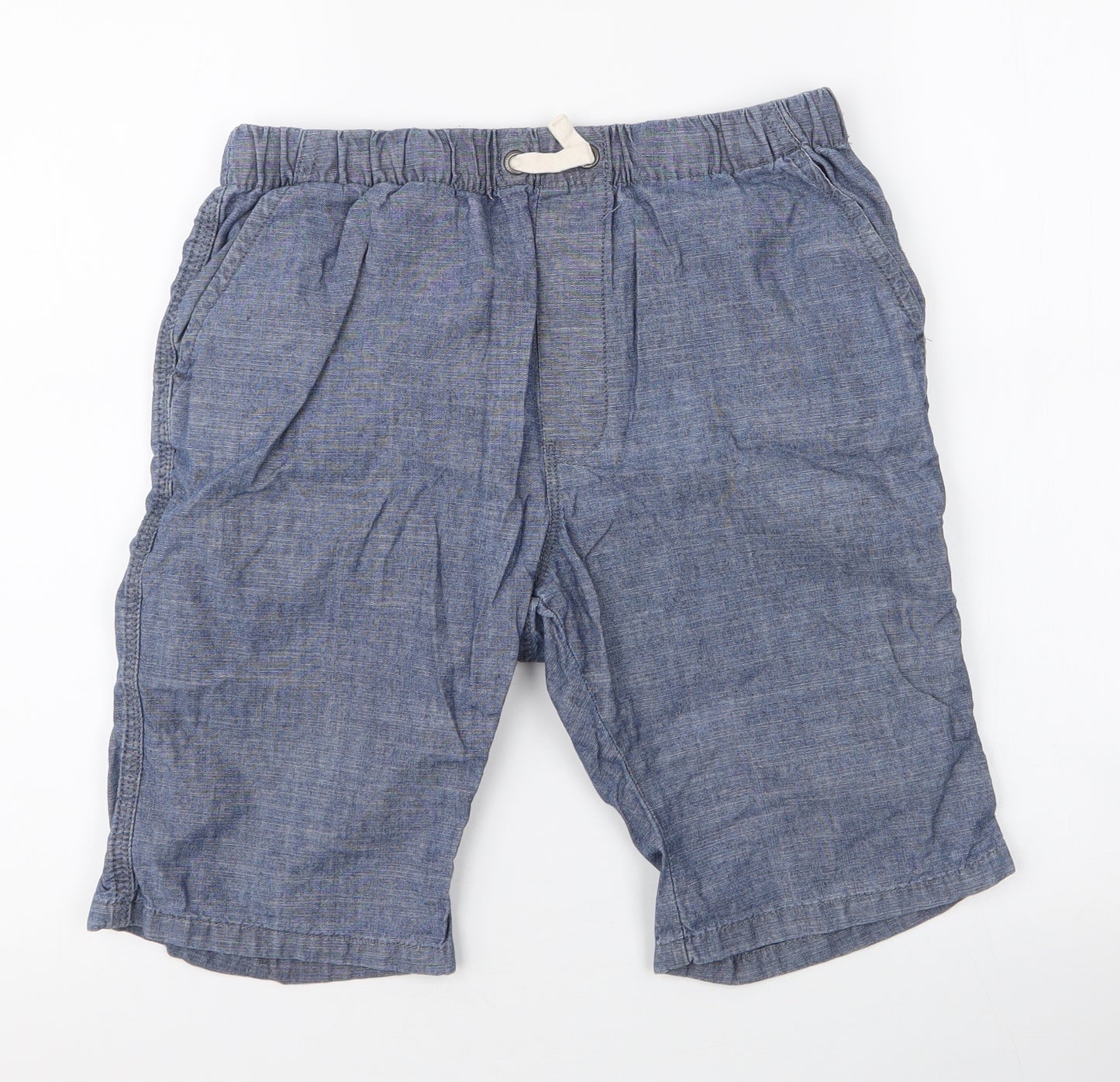 NEXT Boys Blue  100% Cotton Chino Shorts Size 14 Years  Regular Drawstring