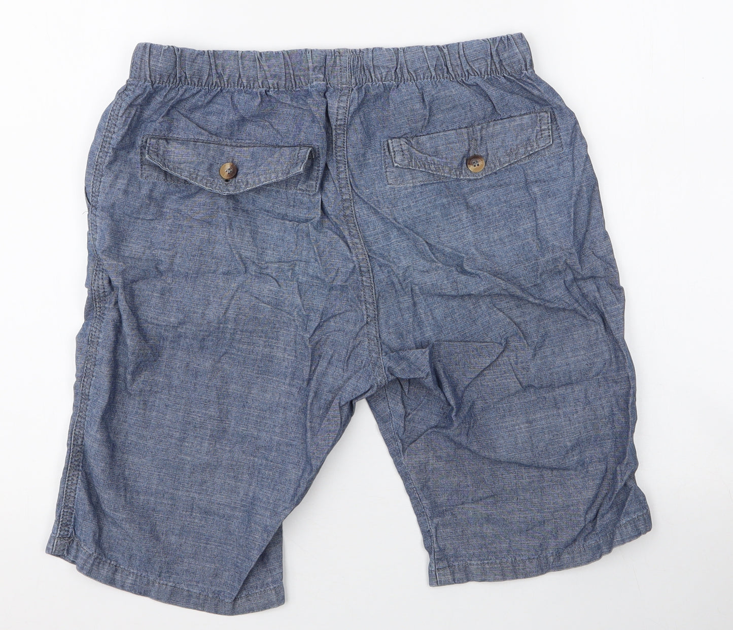 NEXT Boys Blue  100% Cotton Chino Shorts Size 14 Years  Regular Drawstring
