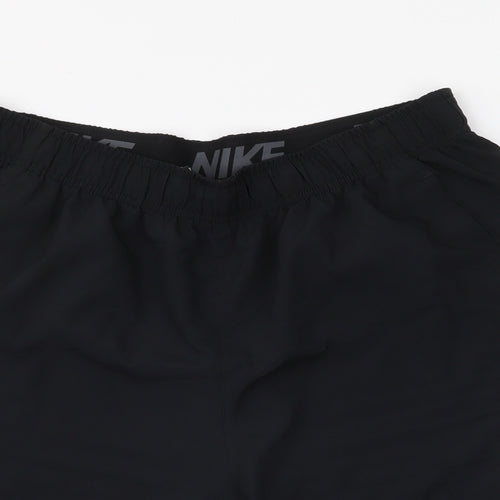 Nike Mens Black  100% Polyester Athletic Shorts Size L  Regular Drawstring