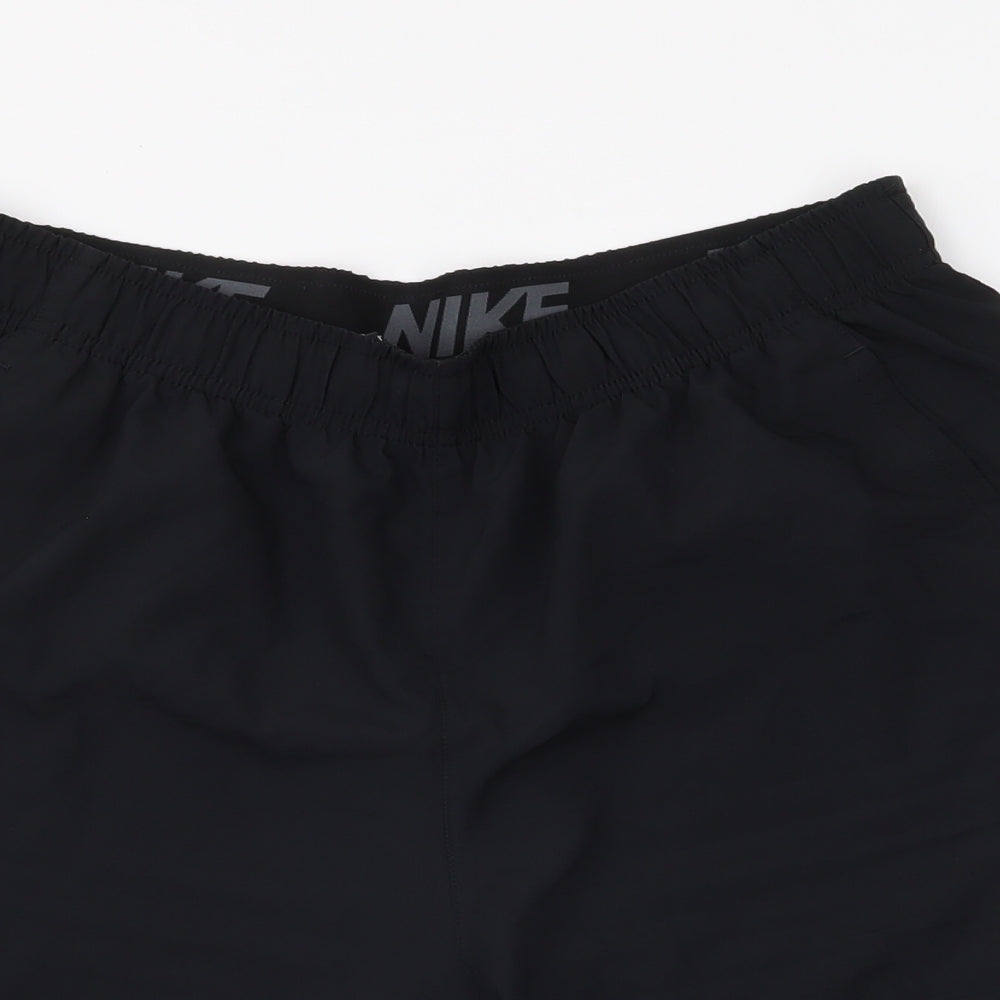 Nike Mens Black  100% Polyester Athletic Shorts Size L  Regular Drawstring