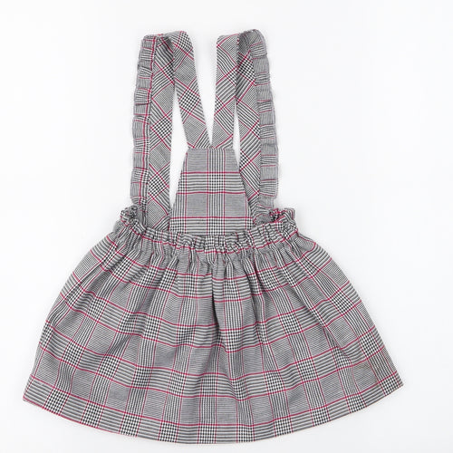 miss ebito Girls Grey Plaid 100% Polyester Pinafore/Dungaree Dress  Size 12 Months   Button