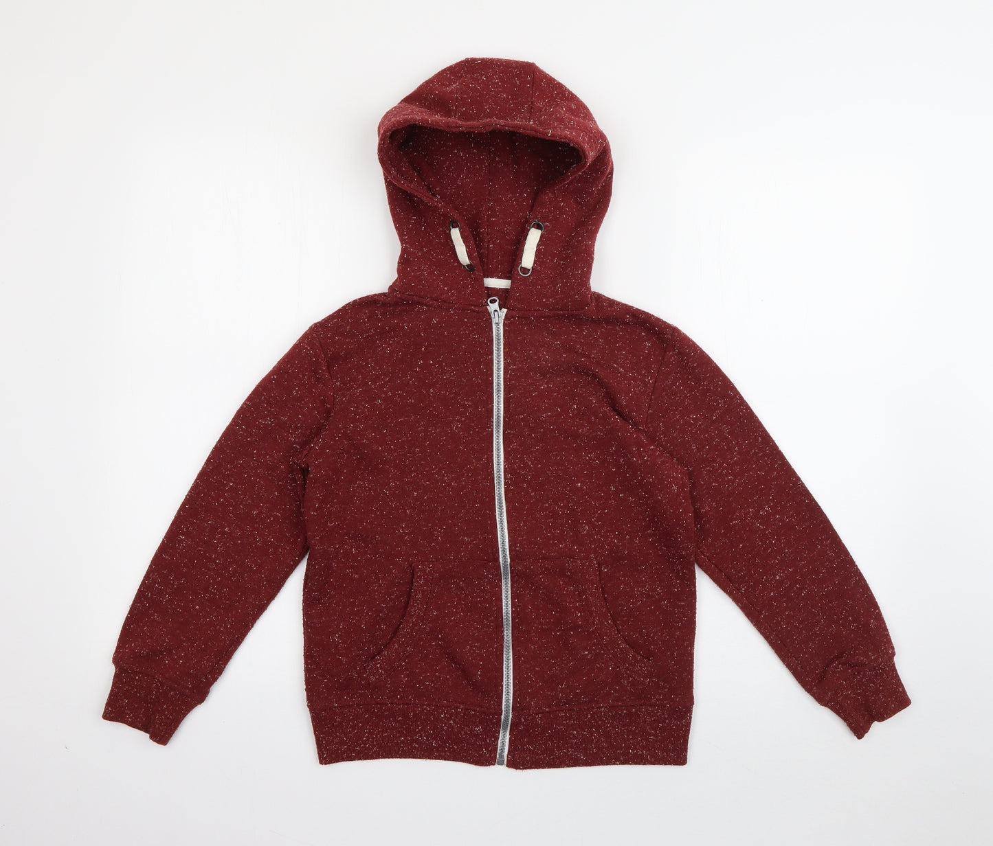Rebel Boys Red  Polyester Full Zip Hoodie Size 9-10 Years  Zip