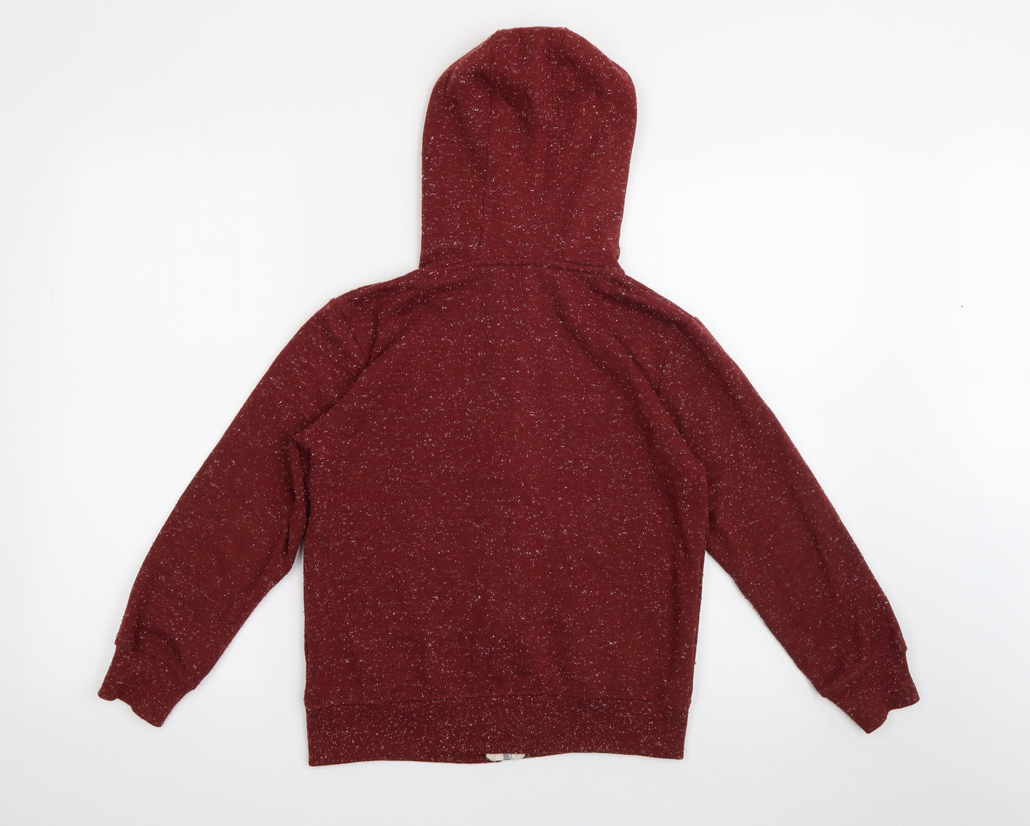 Rebel Boys Red  Polyester Full Zip Hoodie Size 9-10 Years  Zip