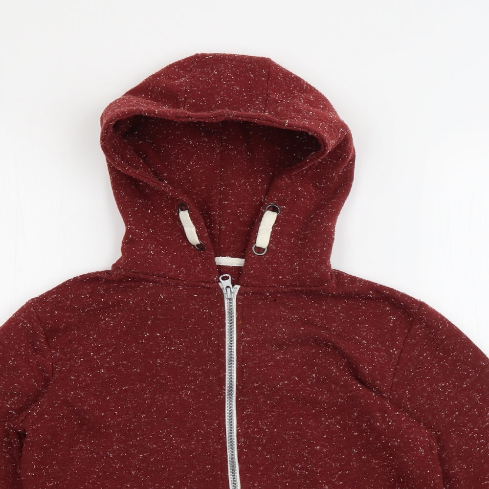 Rebel Boys Red  Polyester Full Zip Hoodie Size 9-10 Years  Zip