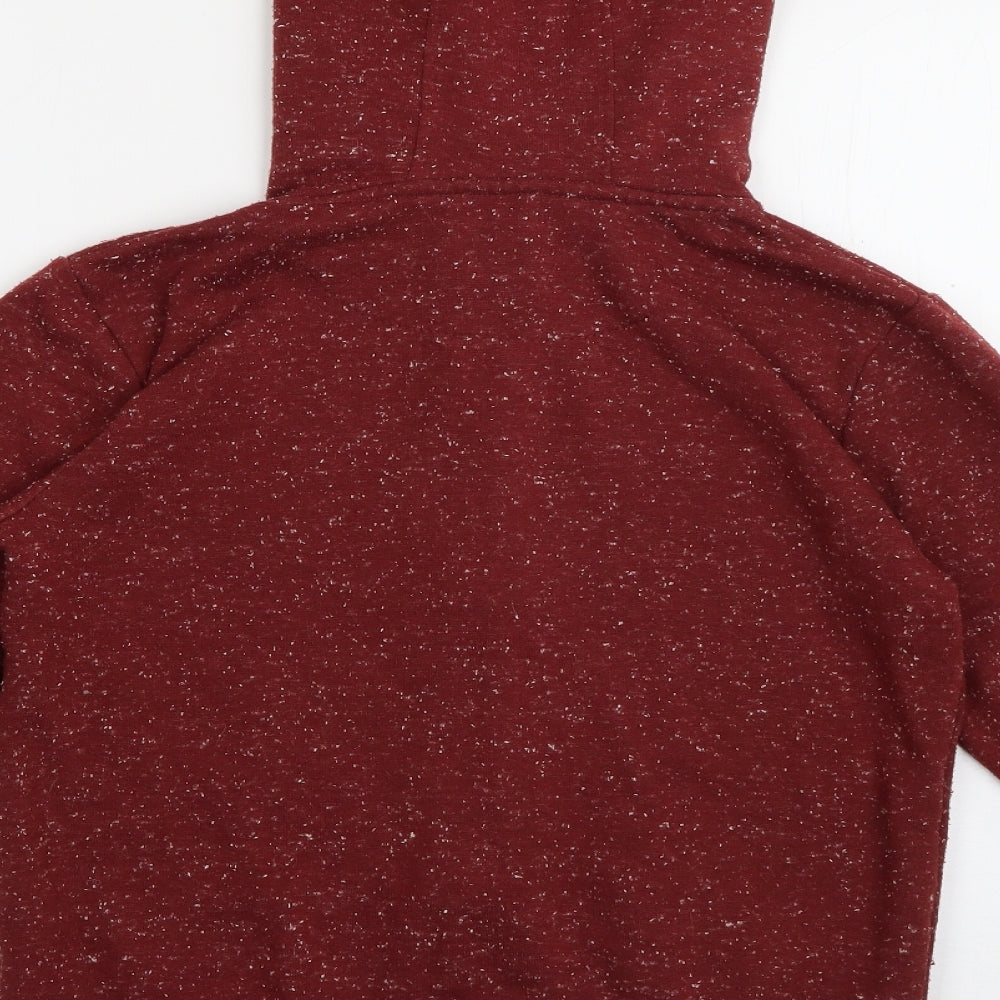 Rebel Boys Red  Polyester Full Zip Hoodie Size 9-10 Years  Zip