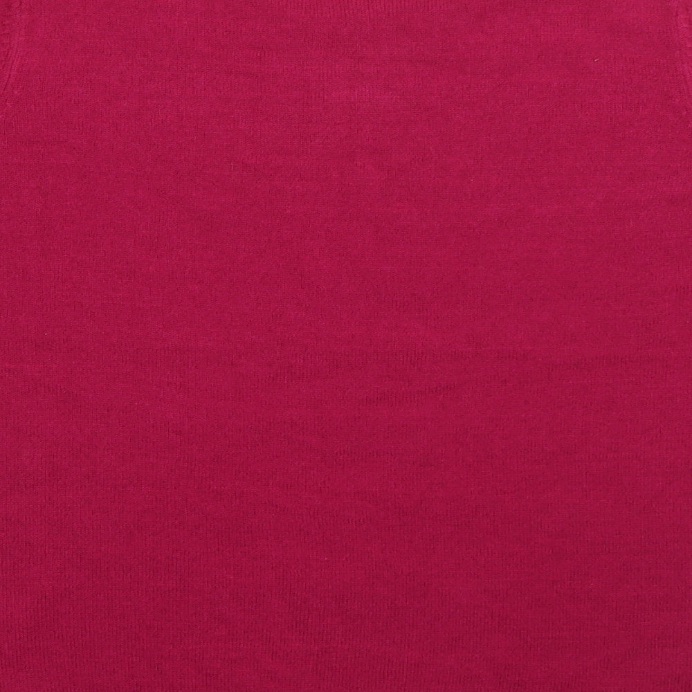 Love Knitwear Womens Pink  Acrylic Jersey T-Shirt Size 10 Crew Neck