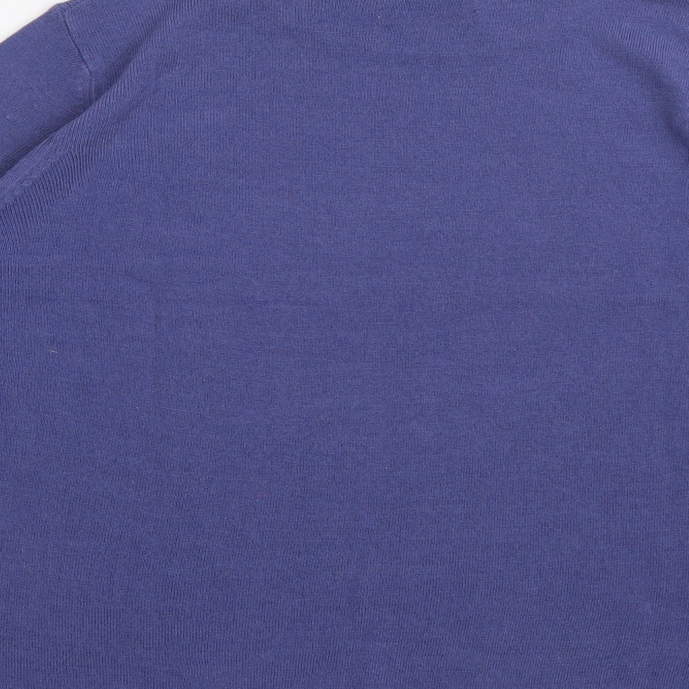 Sarah Hamilton Womens Blue  Acrylic Jersey T-Shirt Size M High Neck