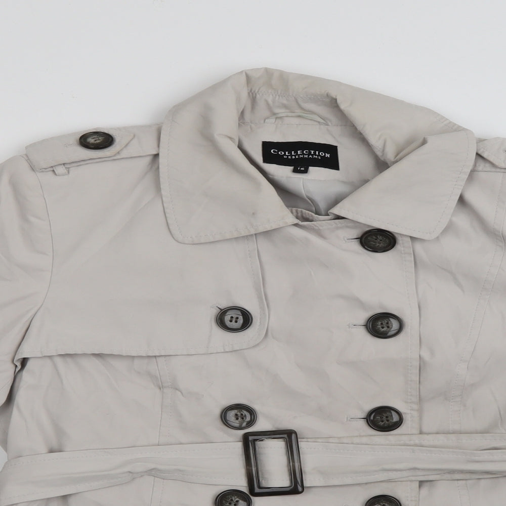 Debenhams Womens Beige   Trench Coat Coat Size 16