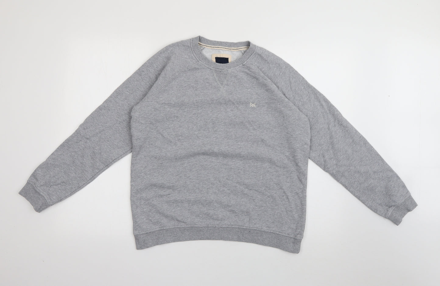 Crew Clothing Womens Grey Crew Neck  Cotton Pullover Jumper Size 12