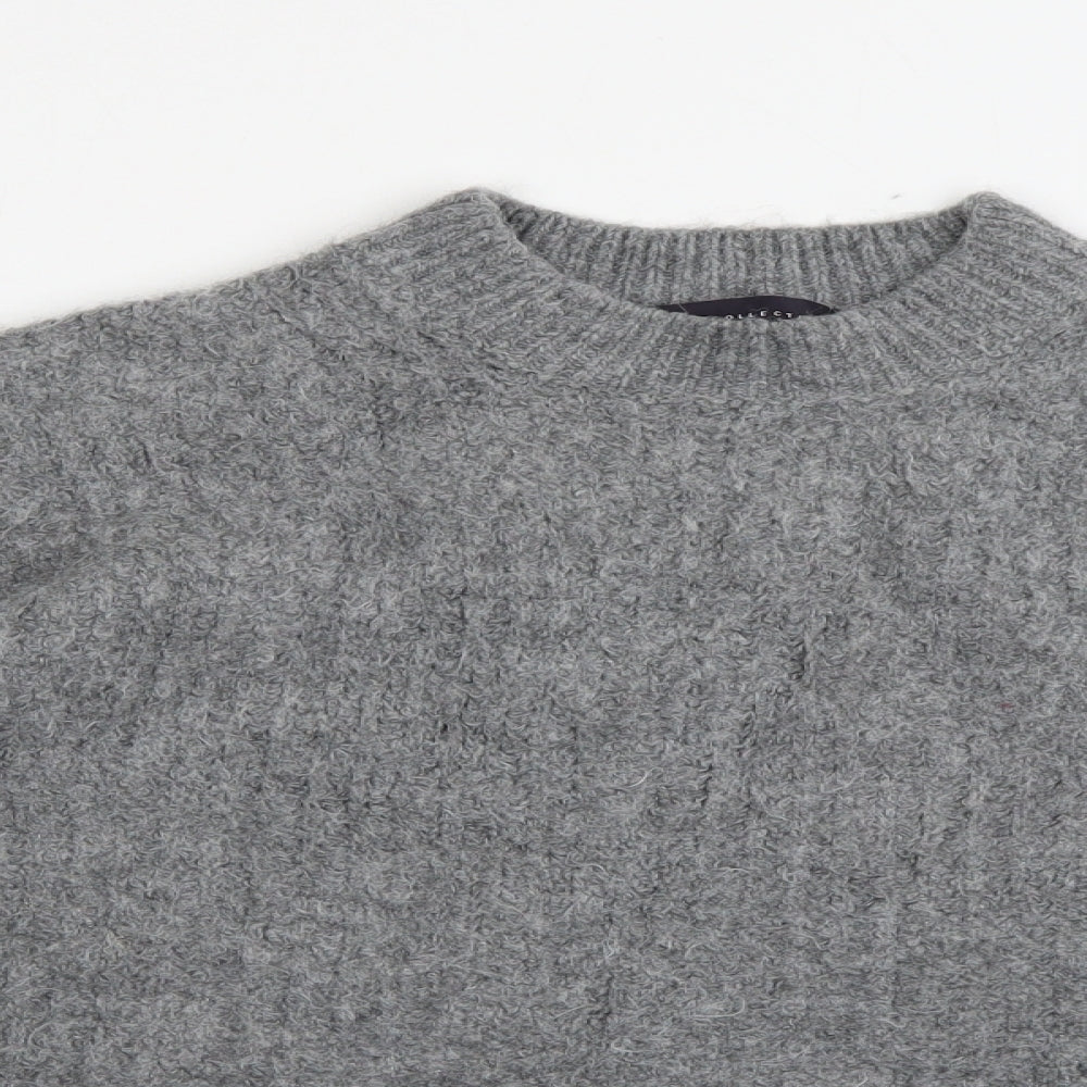 Marks and Spencer Womens Grey High Neck  Acrylic Pullover Jumper Size S   - Cropped