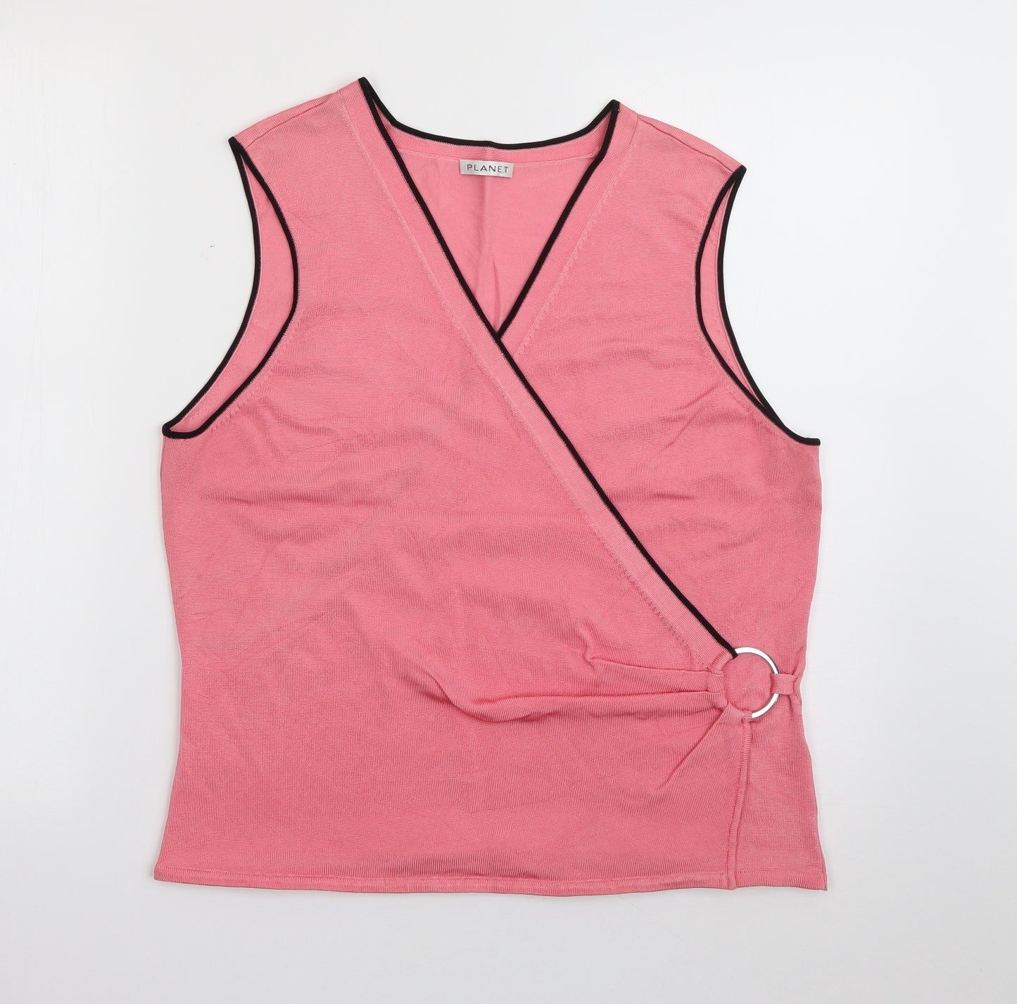 Planet Womens Pink  Viscose Wrap Blouse Size L V-Neck