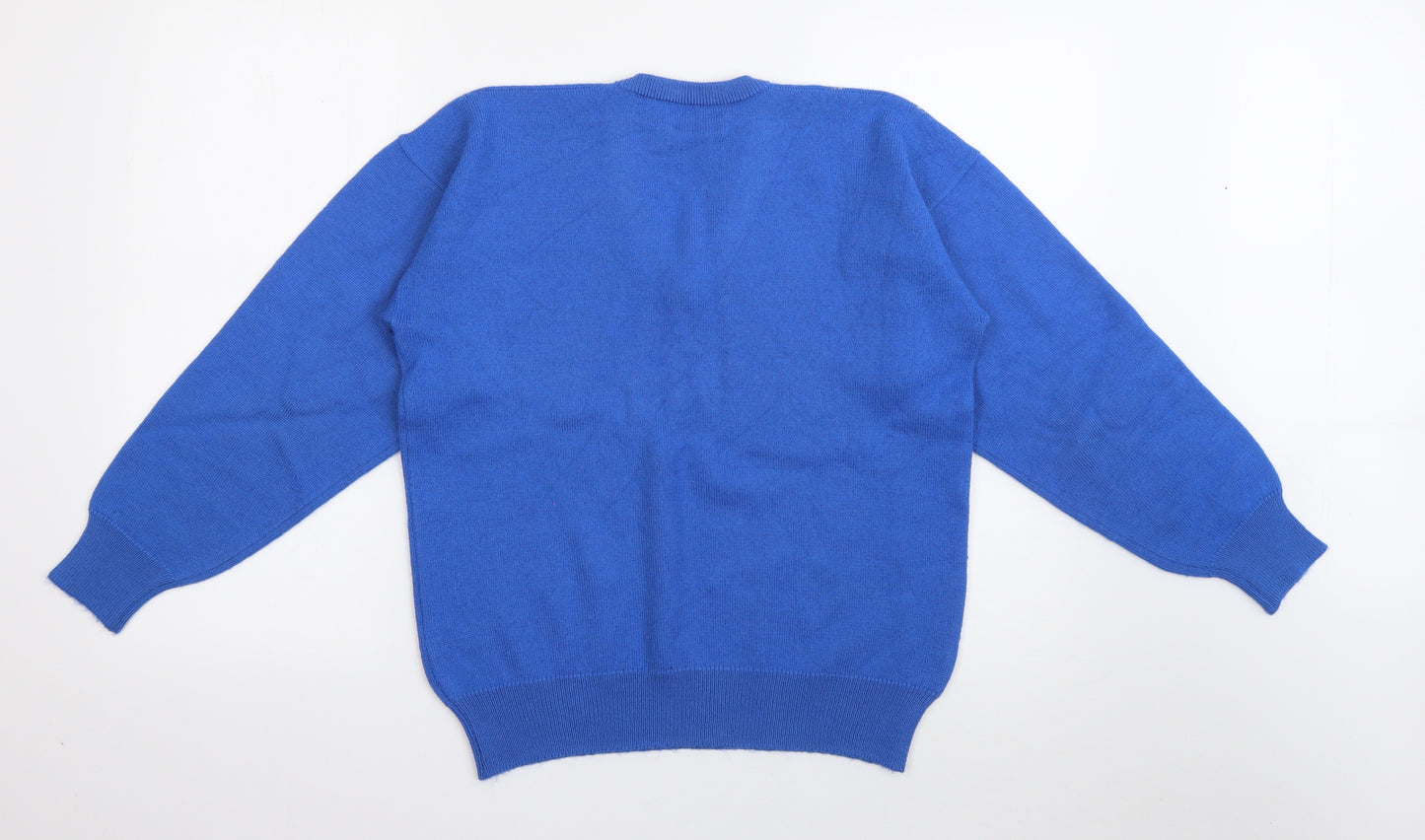 Wolsey Mens Blue V-Neck Argyle/Diamond Wool Pullover Jumper Size L