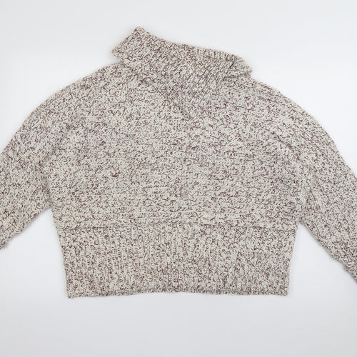 Topshop Womens White Roll Neck  Acrylic Pullover Jumper Size 12