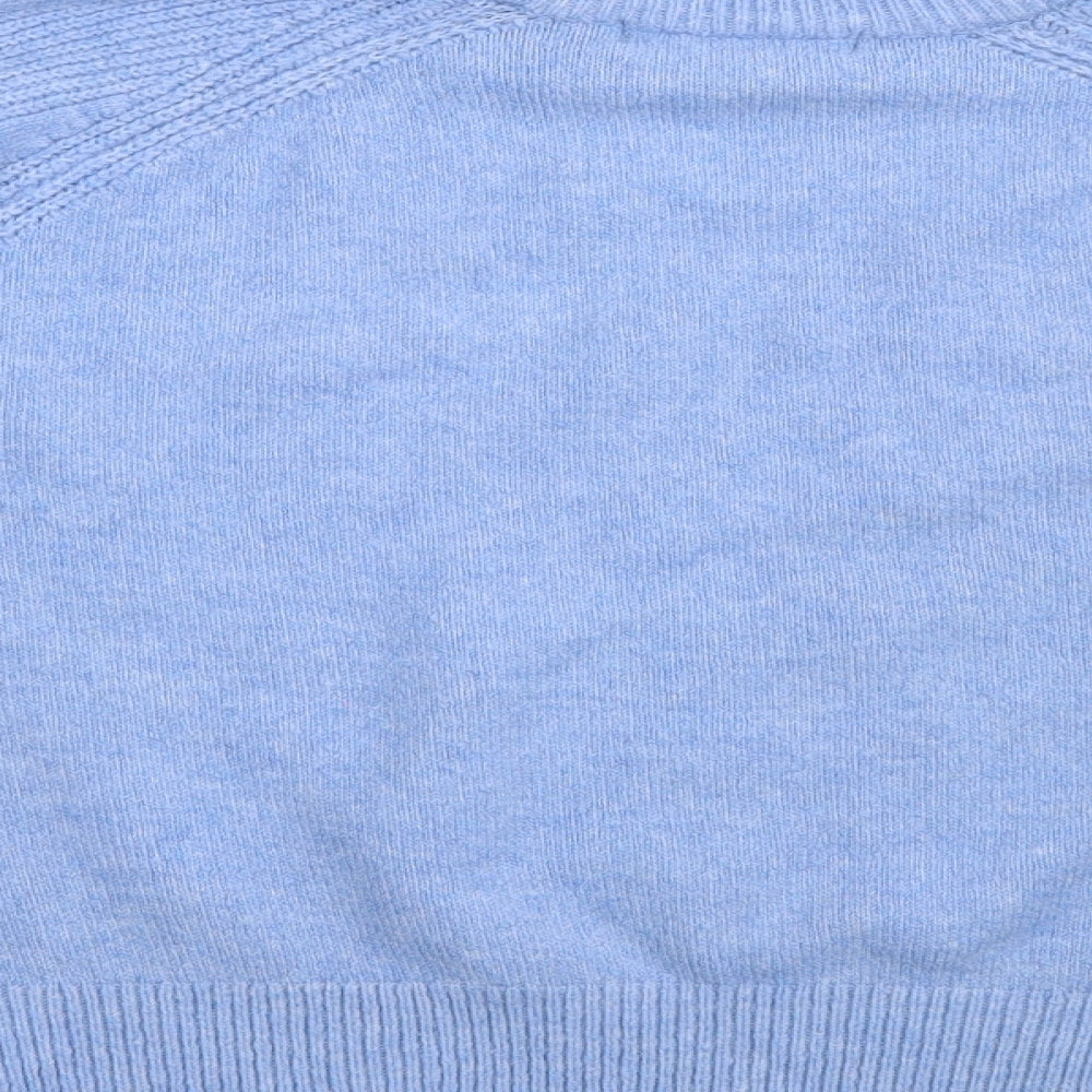 Marks and Spencer Womens Blue High Neck  Acrylic Pullover Jumper Size L