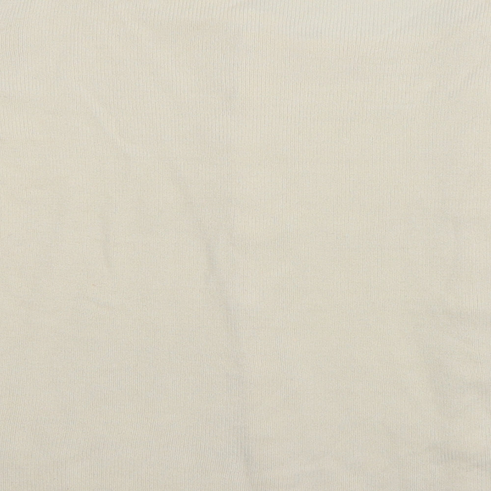 Reflect Womens Ivory Round Neck  Acrylic Pullover Jumper Size M