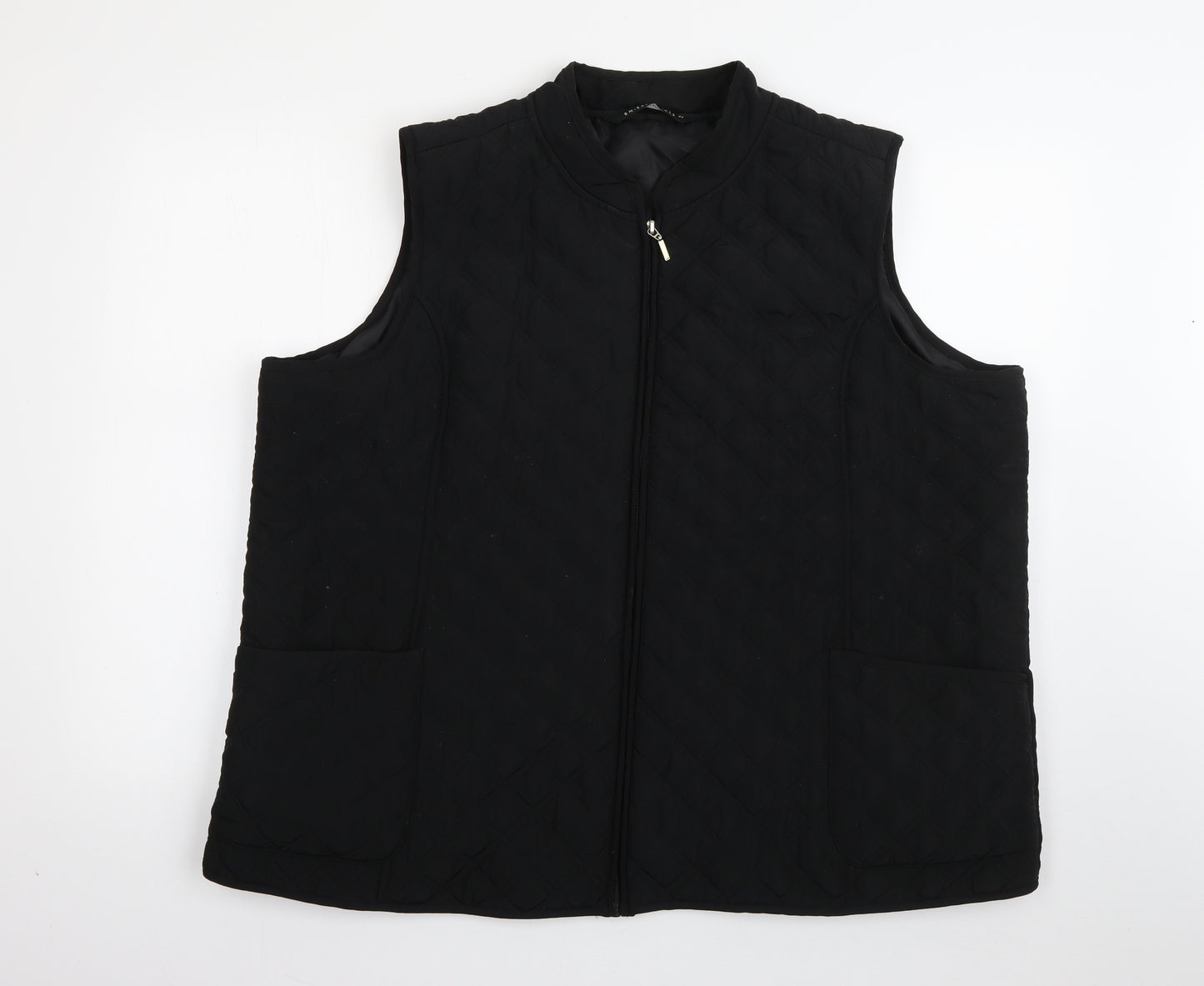 Bonmarché Womens Black   Quilted Waistcoat Size 24  Zip