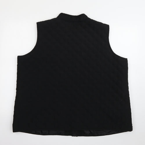 Bonmarché Womens Black   Quilted Waistcoat Size 24  Zip