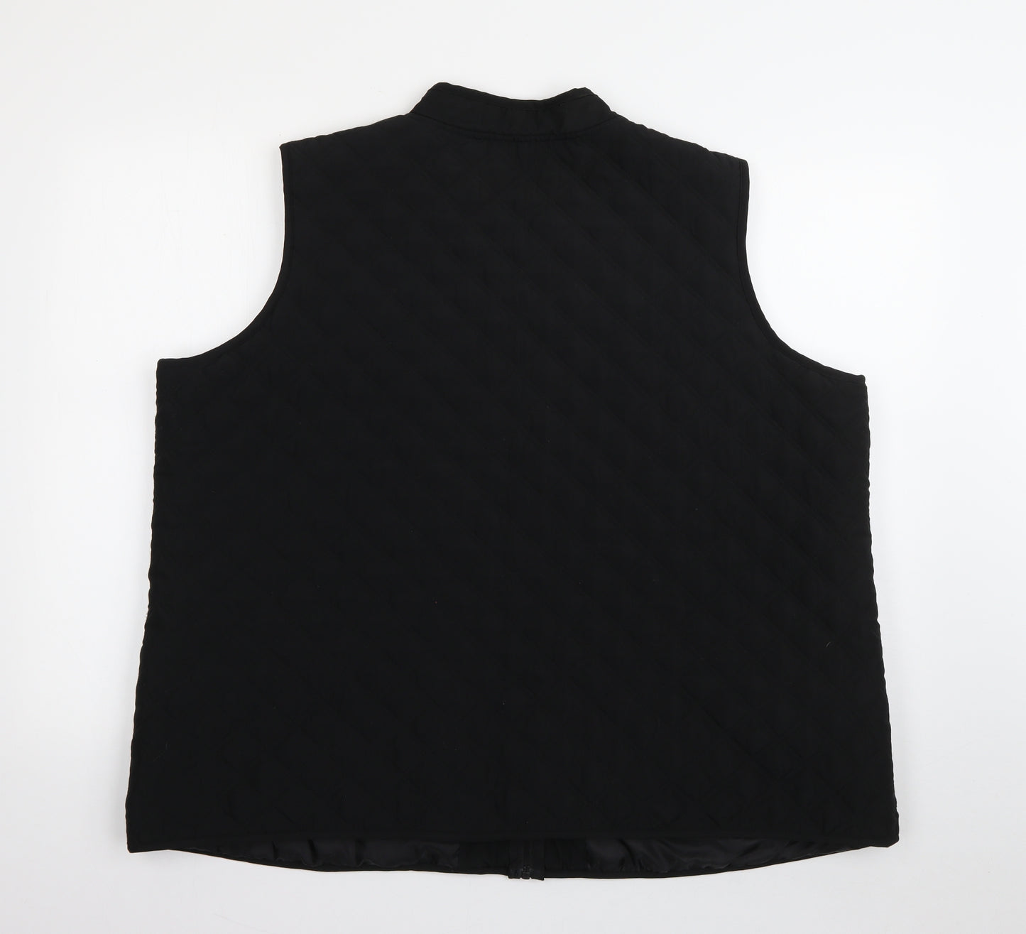 Bonmarché Womens Black   Quilted Waistcoat Size 24  Zip