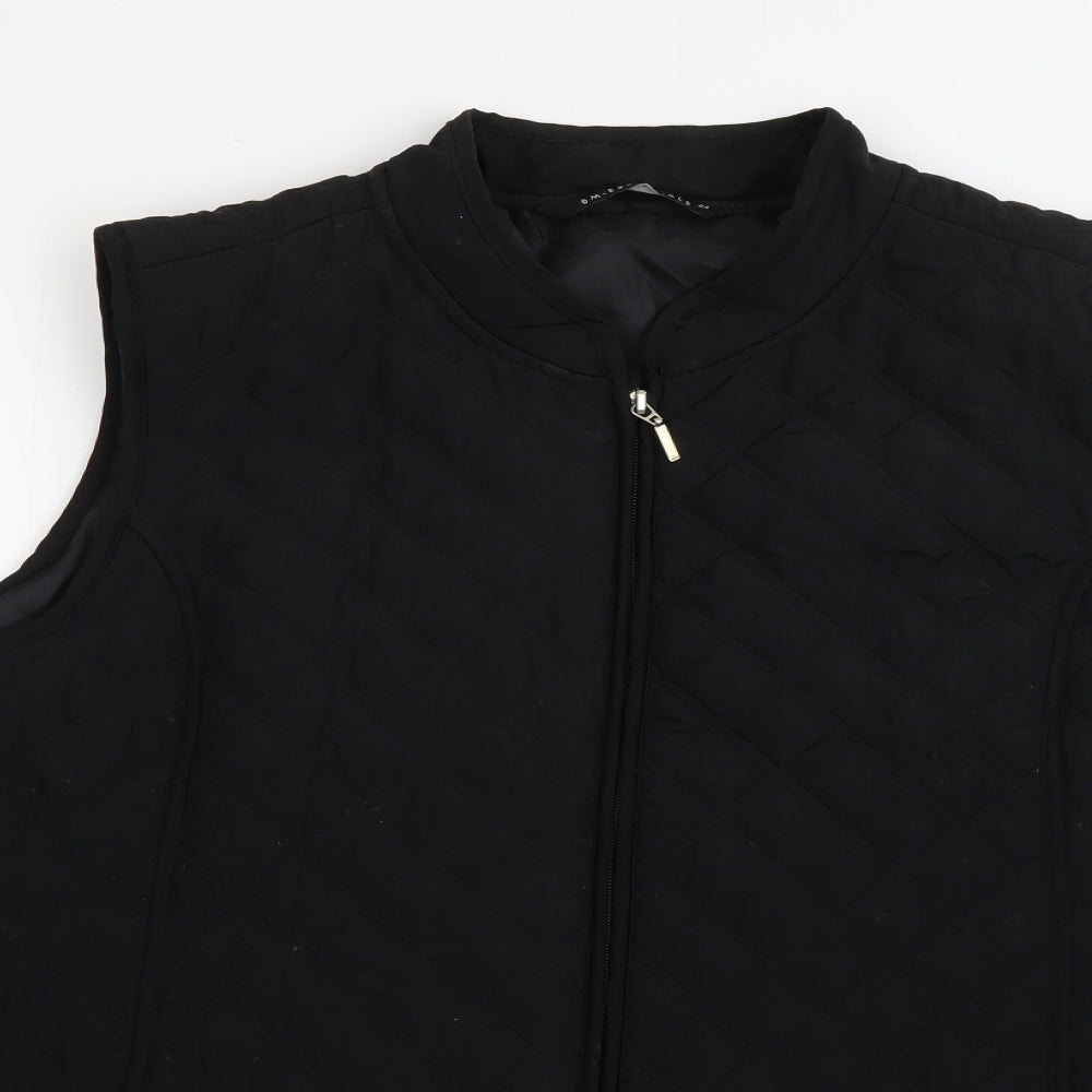 Bonmarché Womens Black   Quilted Waistcoat Size 24  Zip