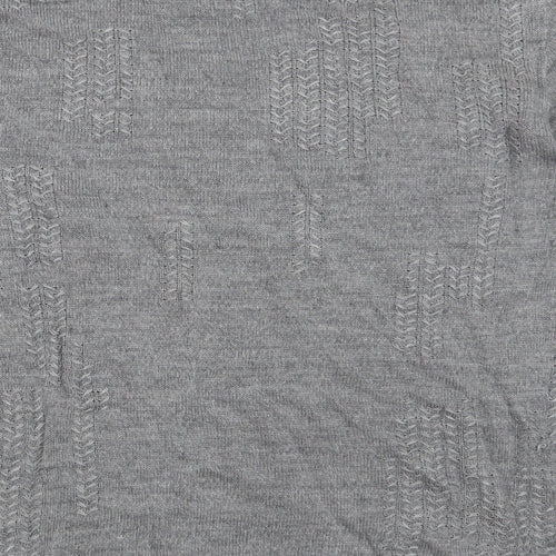 John Varvatos Mens Grey Round Neck  Linen Pullover Jumper Size M