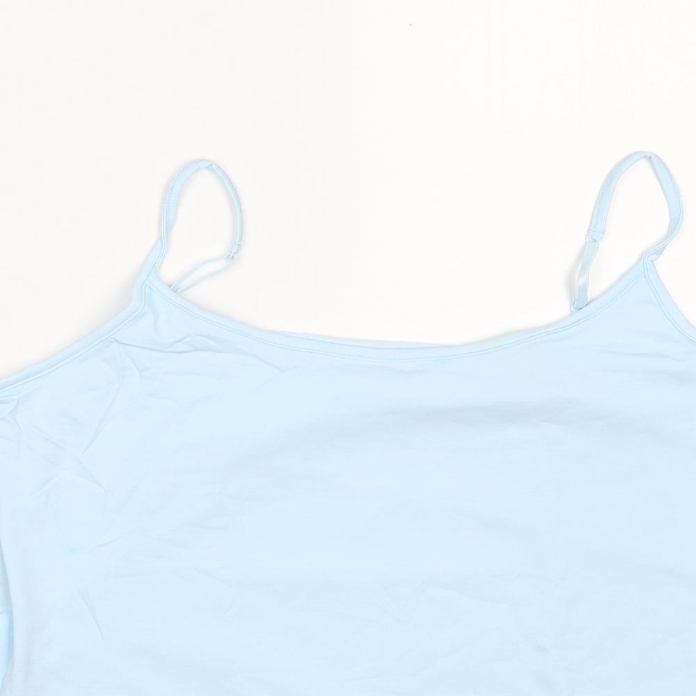 Dunnes Stores Womens Blue  Nylon Camisole Tank Size 18 Boat Neck