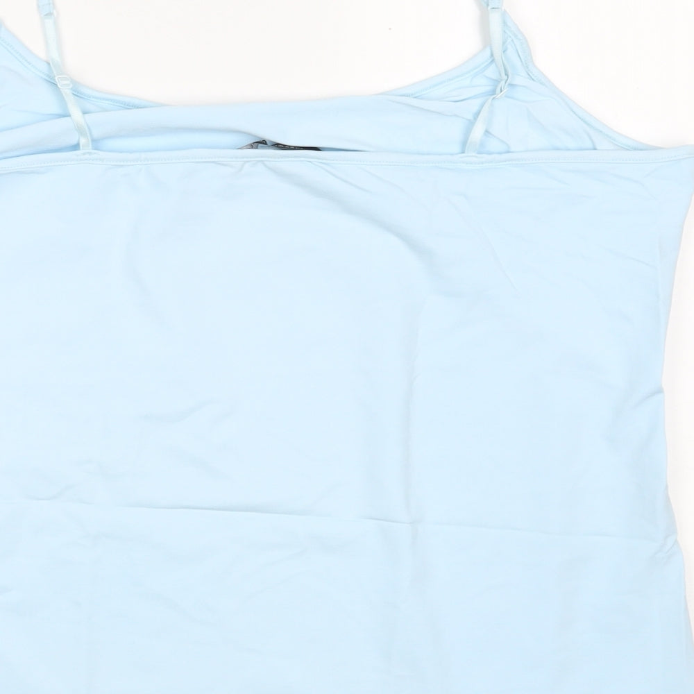 Dunnes Stores Womens Blue  Nylon Camisole Tank Size 18 Boat Neck