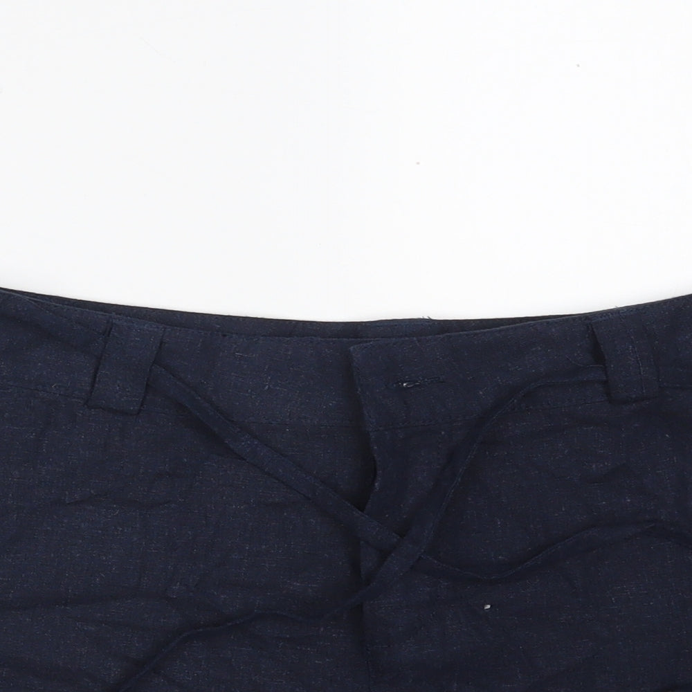 Atmosphere Womens Blue  Linen Sweat Shorts Size 10  Regular Zip