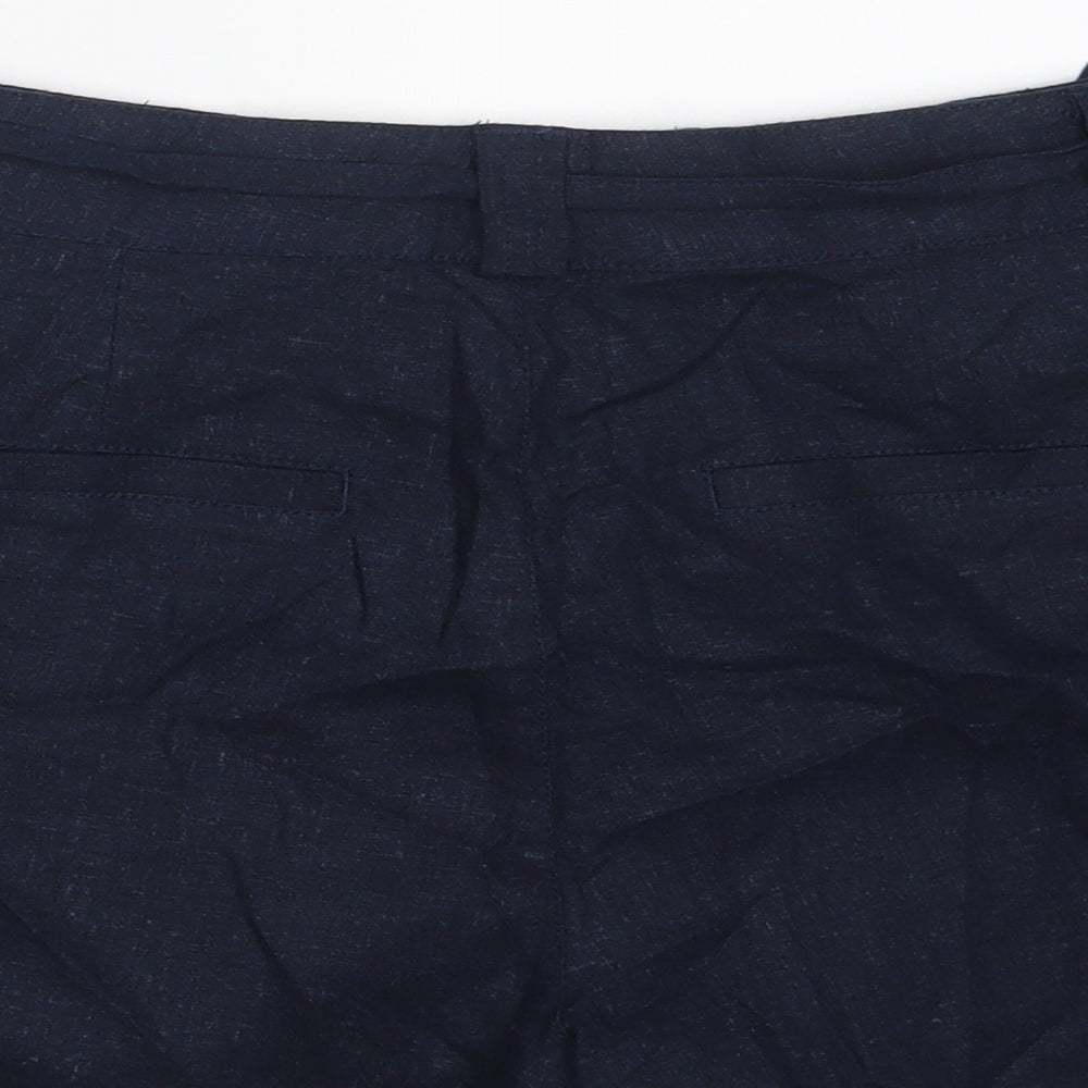 Atmosphere Womens Blue  Linen Sweat Shorts Size 10  Regular Zip