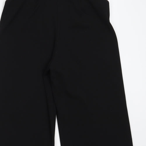 Miss Selfridge Womens Black  Polyester Cropped Trousers Size 10 L29 in Regular Tie