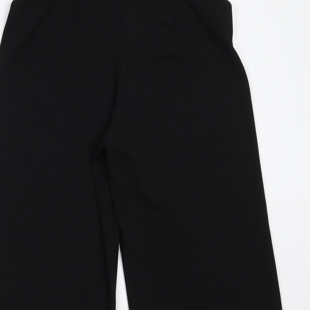 Miss Selfridge Womens Black  Polyester Cropped Trousers Size 10 L29 in Regular Tie