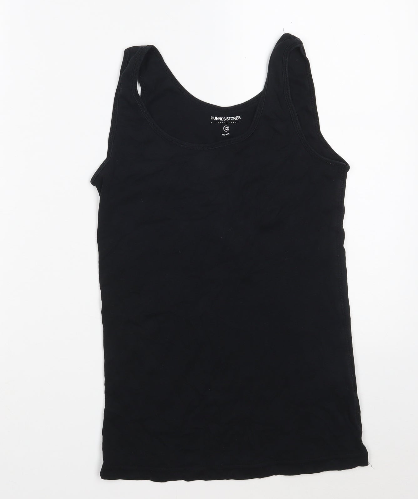 Dunnes Stores Womens Black  100% Cotton Vest Sweatshirt Size 12