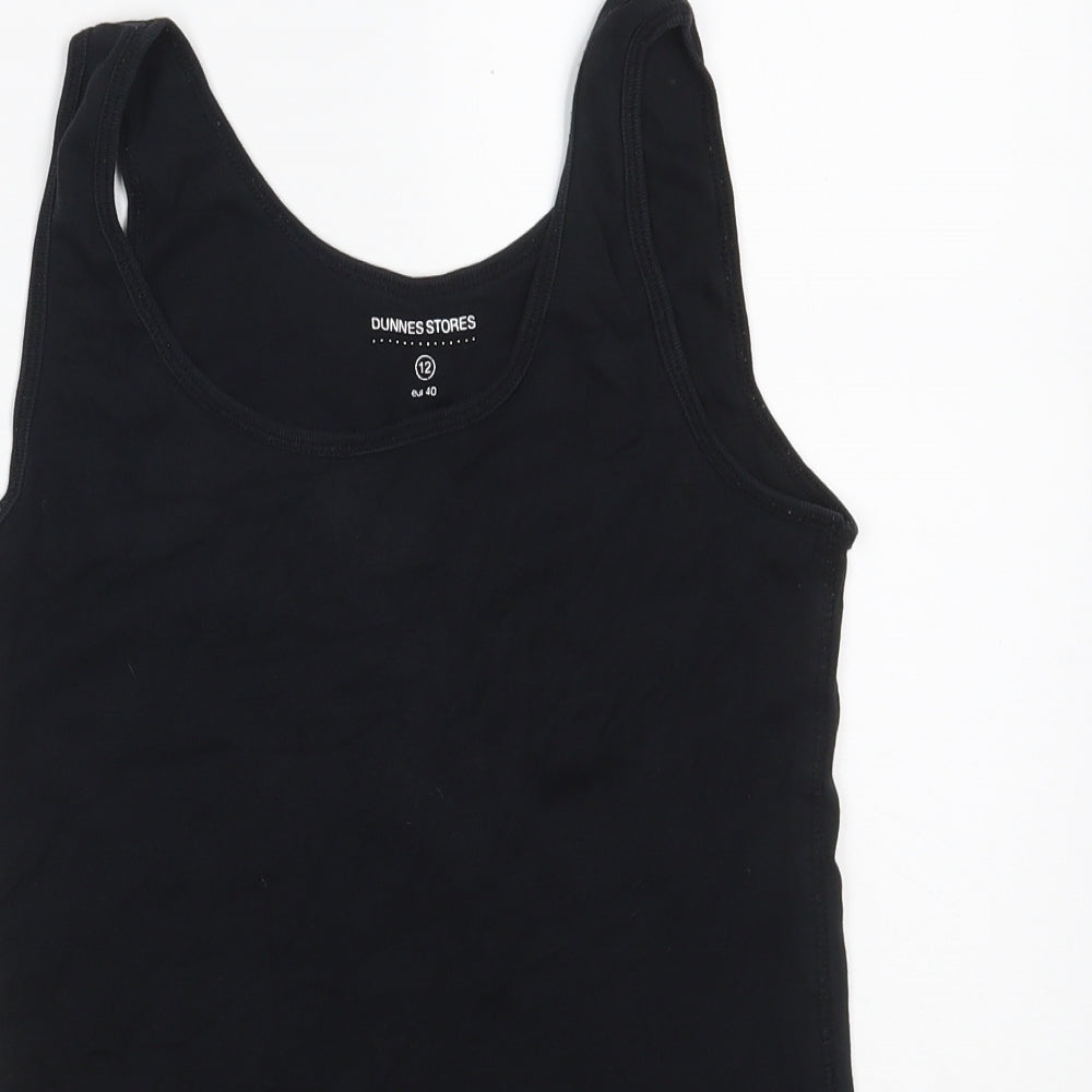 Dunnes Stores Womens Black  100% Cotton Vest Sweatshirt Size 12