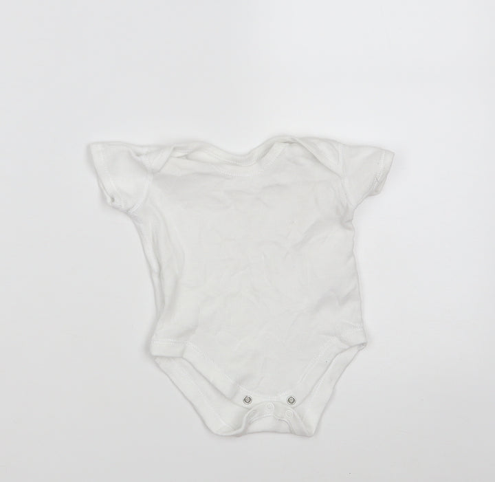 Matalan Baby White 100% Cotton Babygrow One-Piece Size 0-3 Months Button