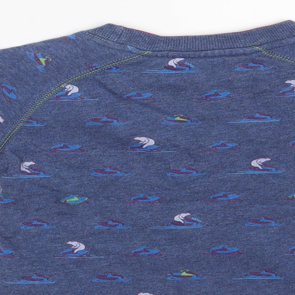Ted Baker Boys Blue Animal Print Cotton Pullover Sweatshirt Size 3-4 Years