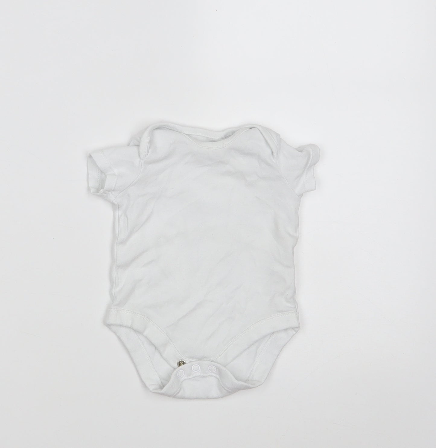 F&F Baby White  100% Cotton Babygrow One-Piece Size 0-3 Months  Button