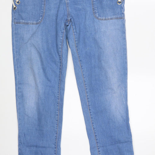 RIVER WOODS Womens Blue  Cotton Straight Jeans Size 34 L31 in Slim Zip