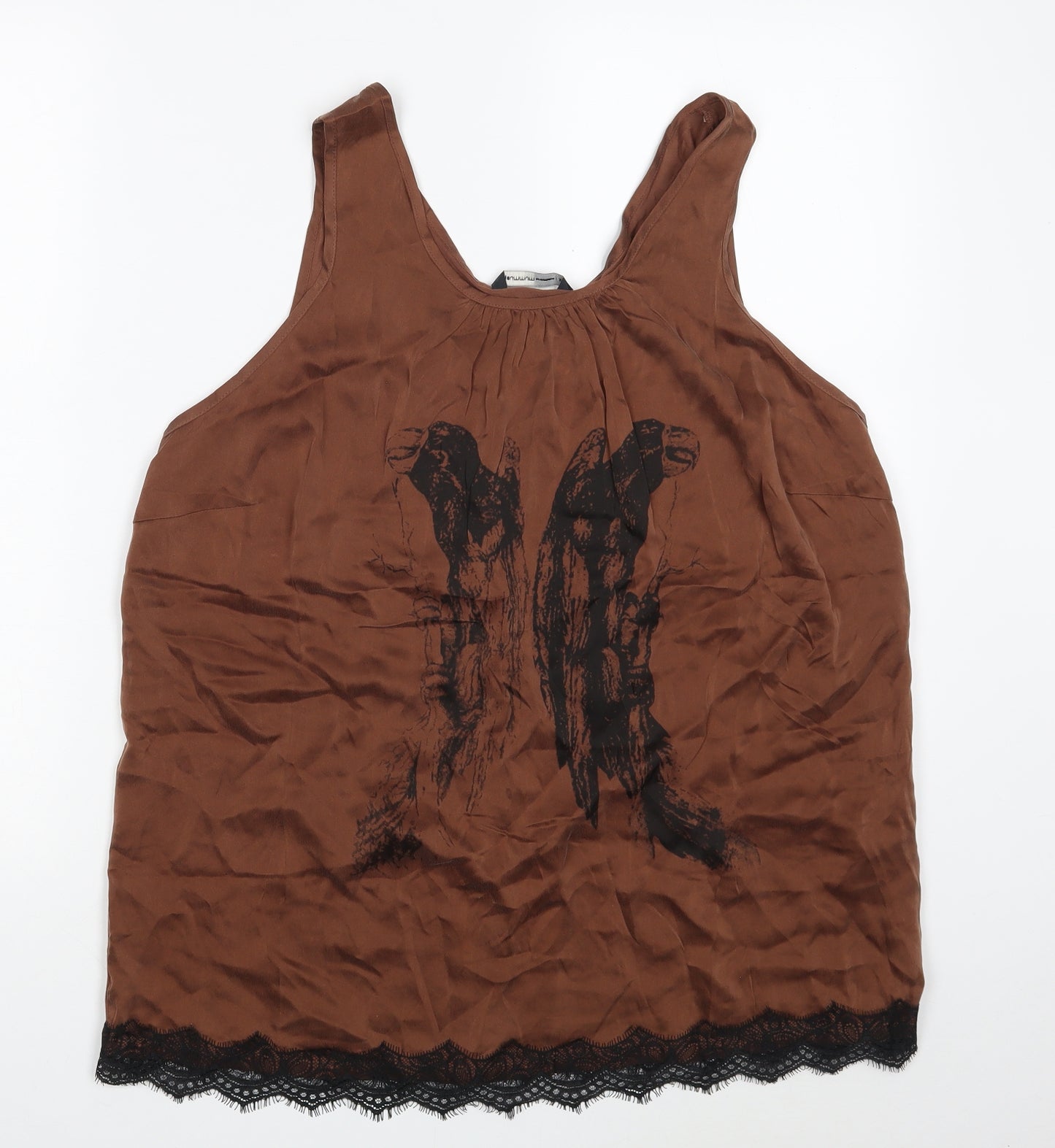 Summum Woman Womens Brown  Viscose Jersey Tank Size XL Scoop Neck