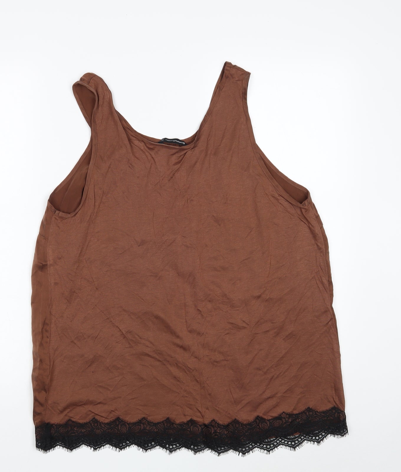 Summum Woman Womens Brown  Viscose Jersey Tank Size XL Scoop Neck