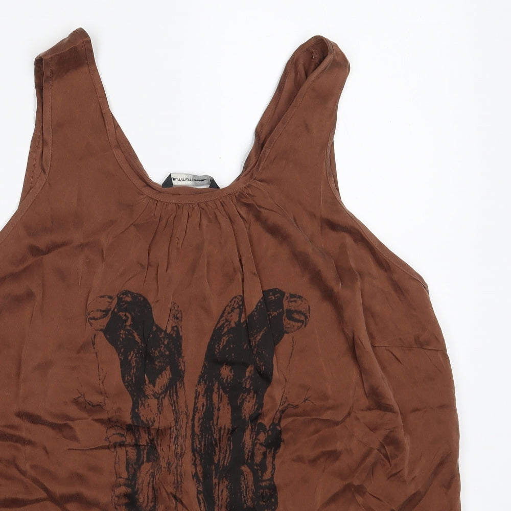 Summum Woman Womens Brown  Viscose Jersey Tank Size XL Scoop Neck