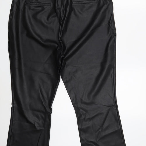 Halogen Womens Black  Polyethylene Trousers  Size 18 L24 in Slim Zip
