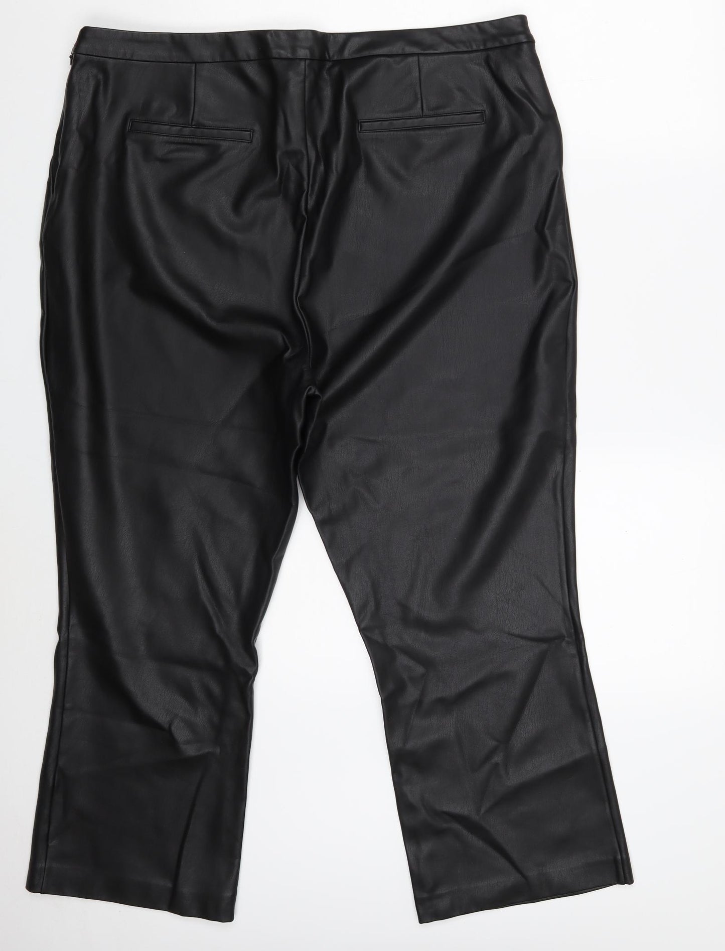 Halogen Womens Black  Polyethylene Trousers  Size 18 L24 in Slim Zip