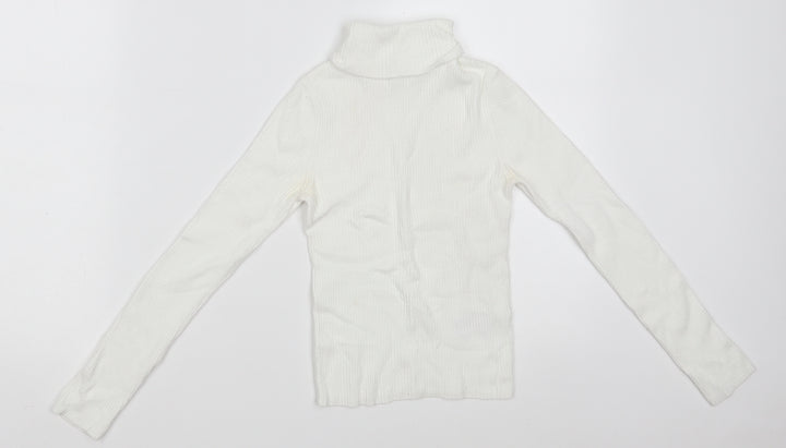 Miss Selfridge Womens White Nylon Pullover Sweatshirt Size 6