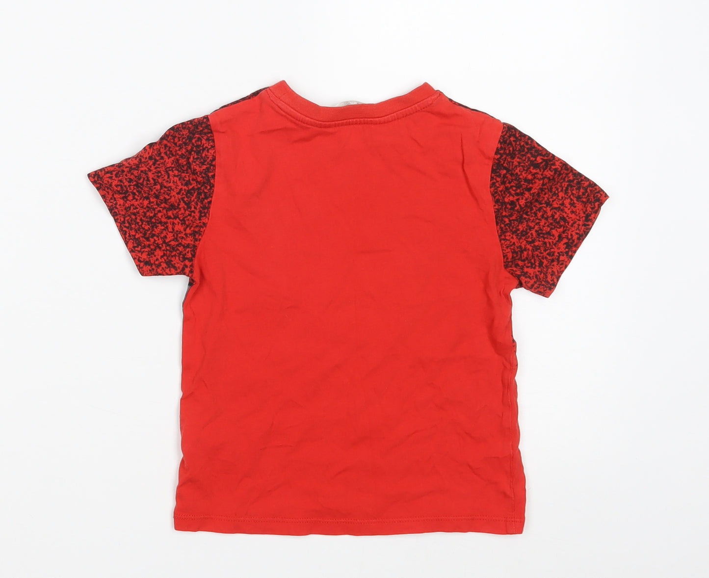 H&M Boys Red  100% Cotton Basic T-Shirt Size 2-3 Years Round Neck  - Spiderman