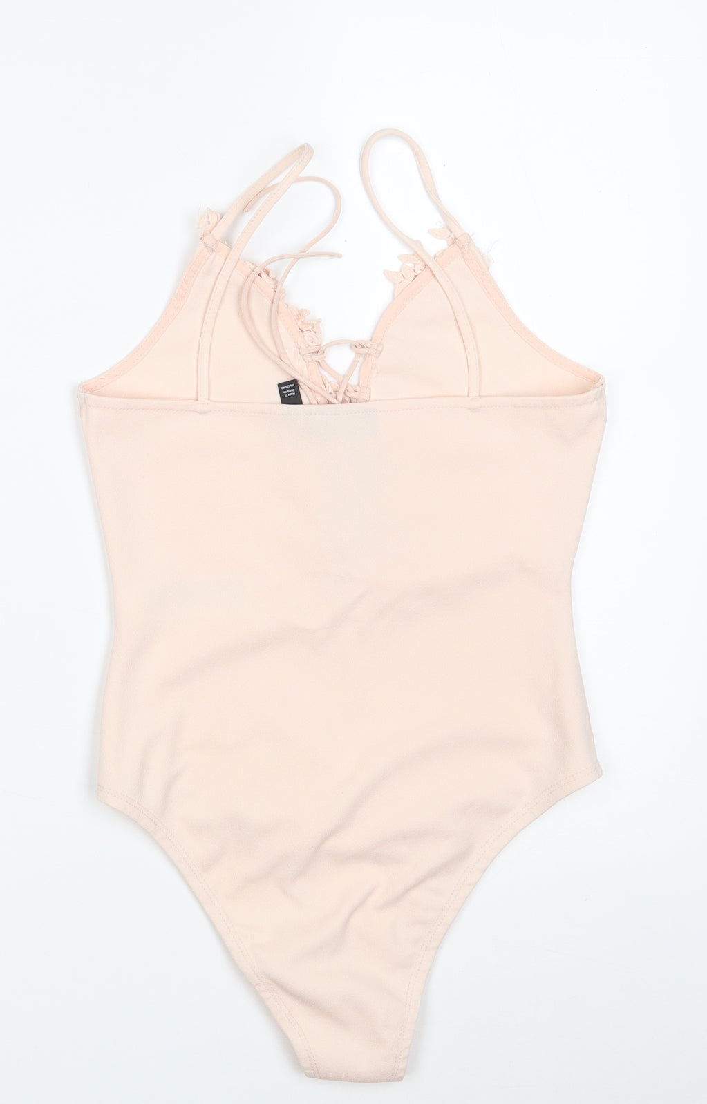 Topshop Womens Pink  Polyester Bodysuit One-Piece Size 8  Tie