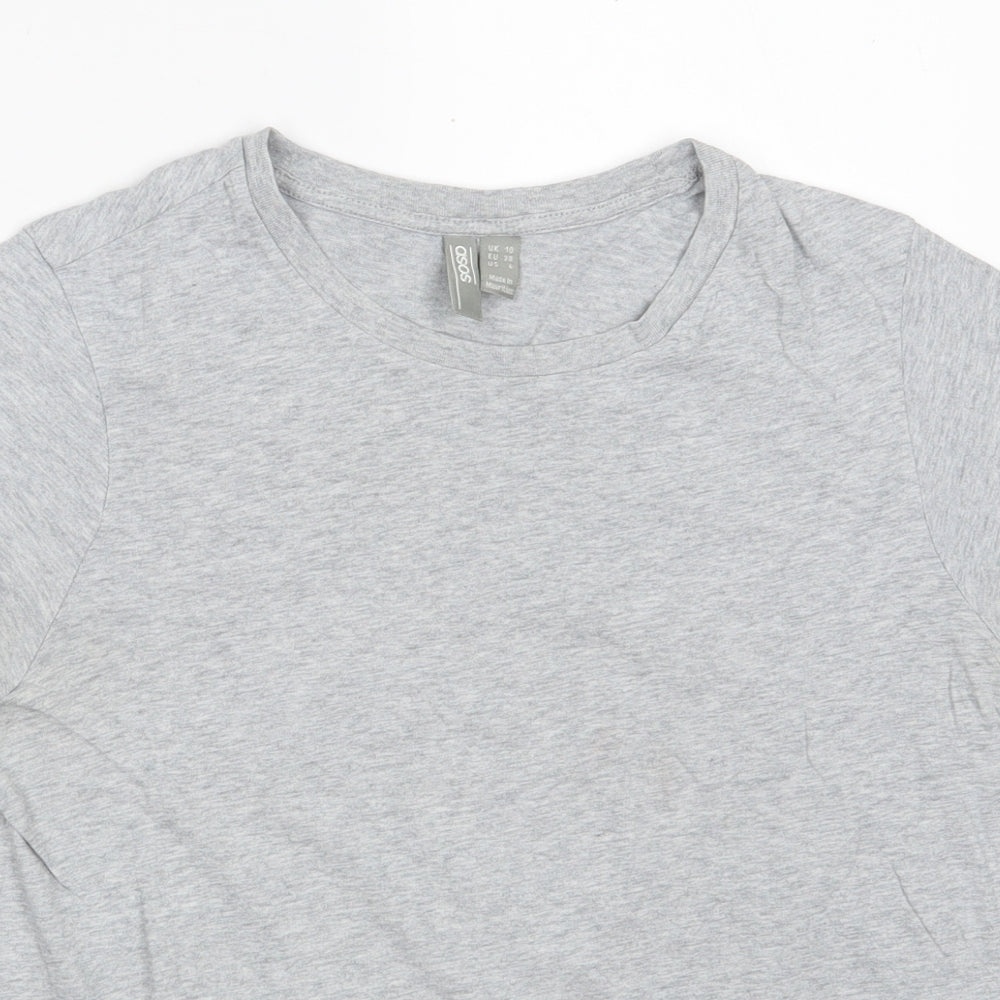 ASOS Womens Grey  100% Cotton Basic T-Shirt Size 10 Crew Neck